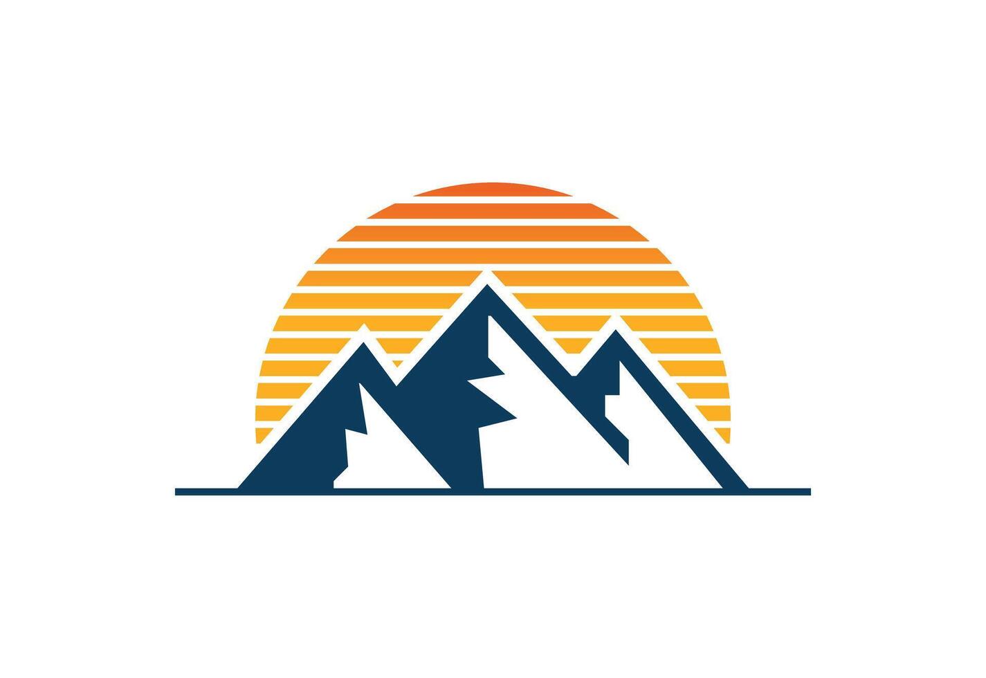 Minimalist Mountain Logo Design Template, illustration vector