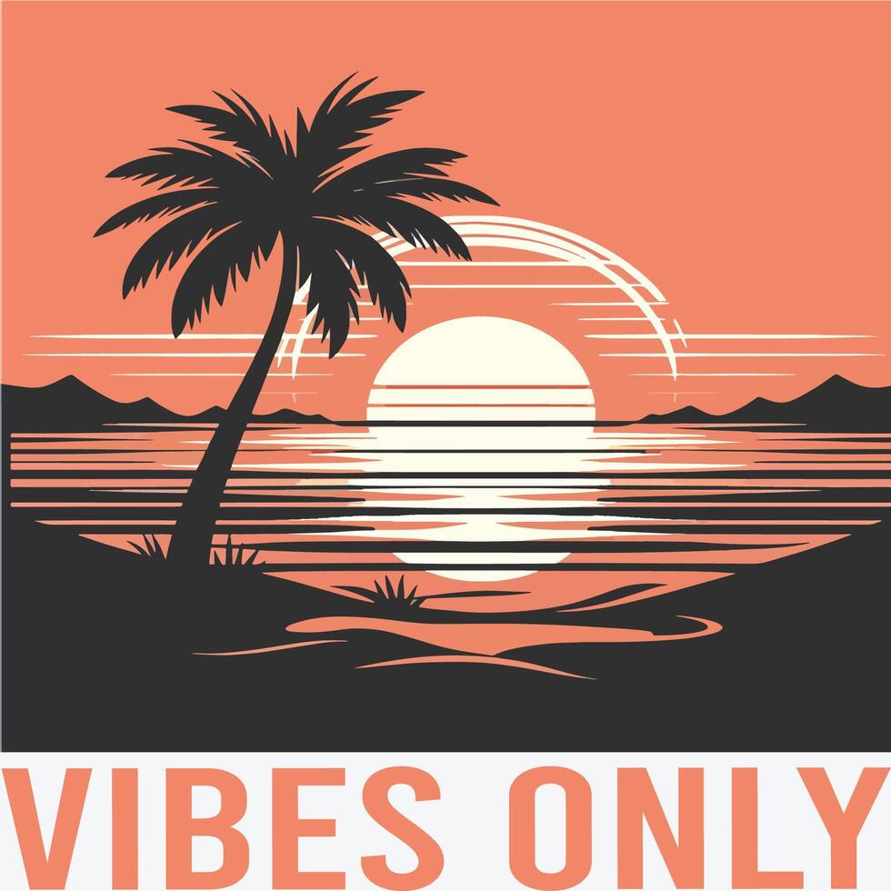 Summer vibes summer t shirt design vector