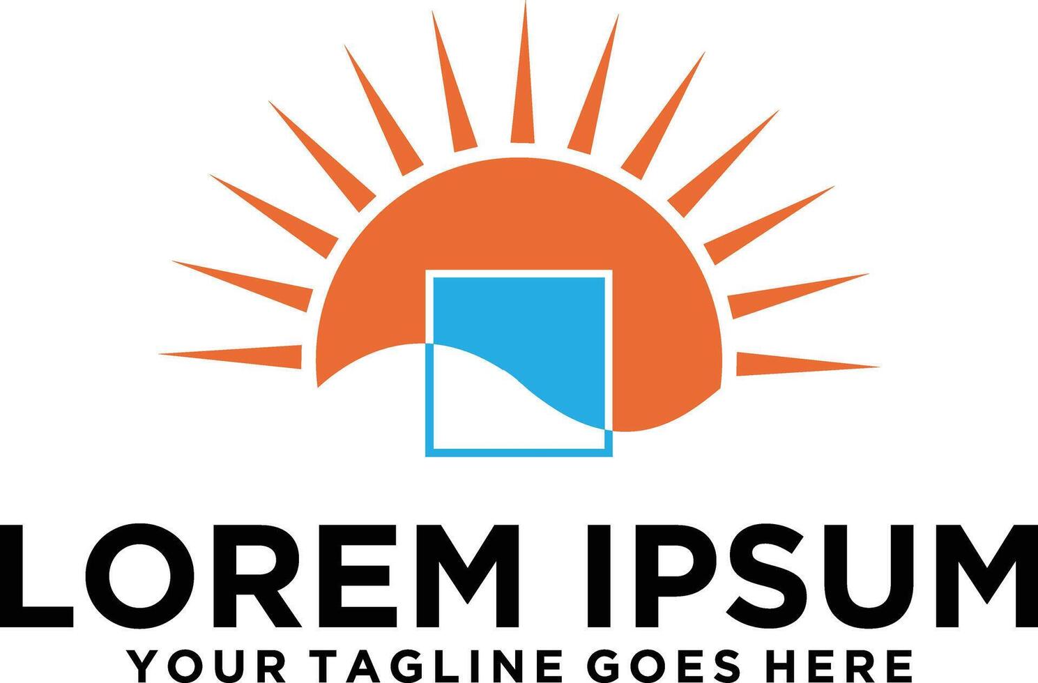 Sun Light Windows logo idea vector