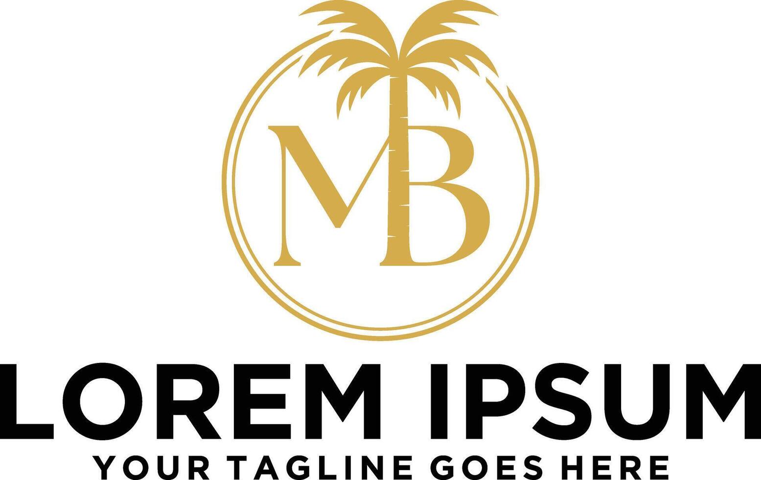 MB letters Coconut tree logo vector