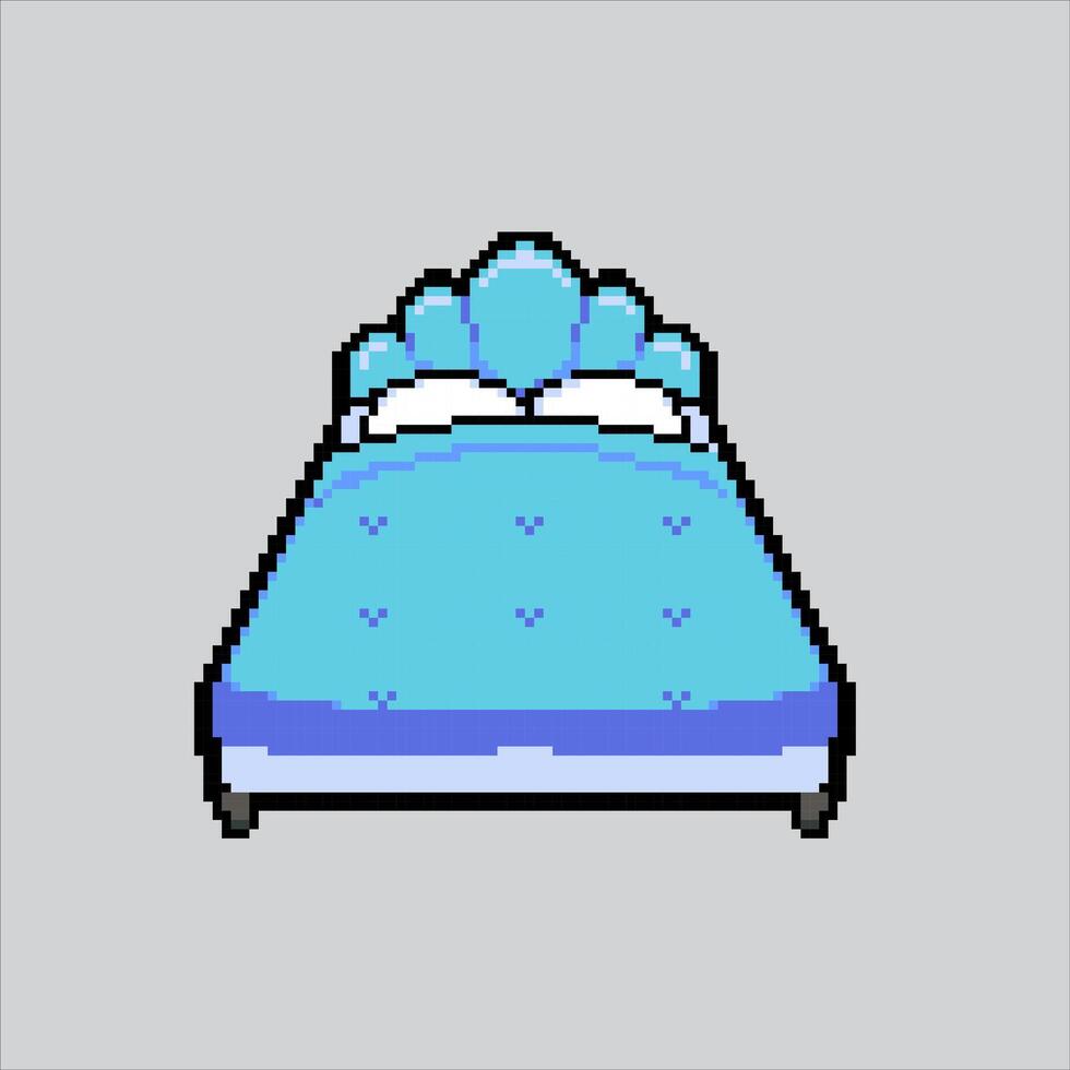Pixel art illustration Bed. Pixelated Bed. Bed pixelated for the pixel art game and icon for website and game. old school retro. vector