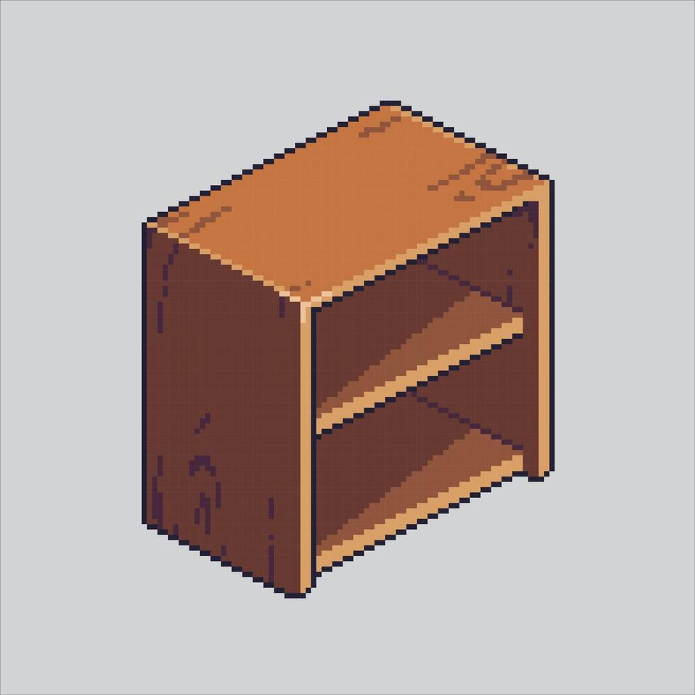 Pixel art illustration Bed Shelf. Pixelated Shelf. Shelf pixelated for the pixel art game and icon for website and game. old school retro. vector