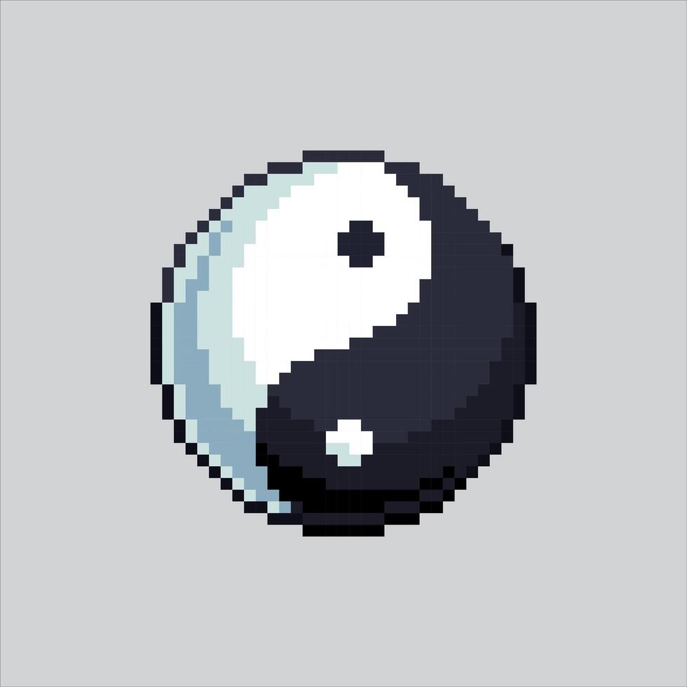 Pixel art illustration Yin Yang Symbol. Pixelated Yin Yang Symbol. Yin Yang Symbol pixelated for the pixel art game and icon for website and game. old school retro. vector