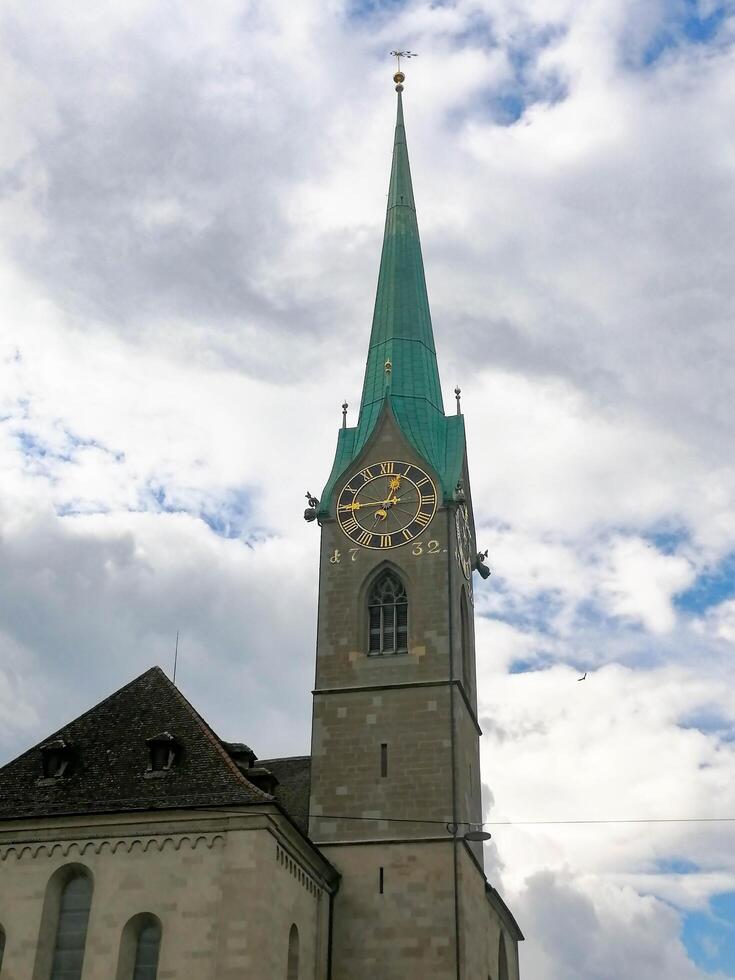 Scenic summer view of the Old Town architecture of Zurich photo