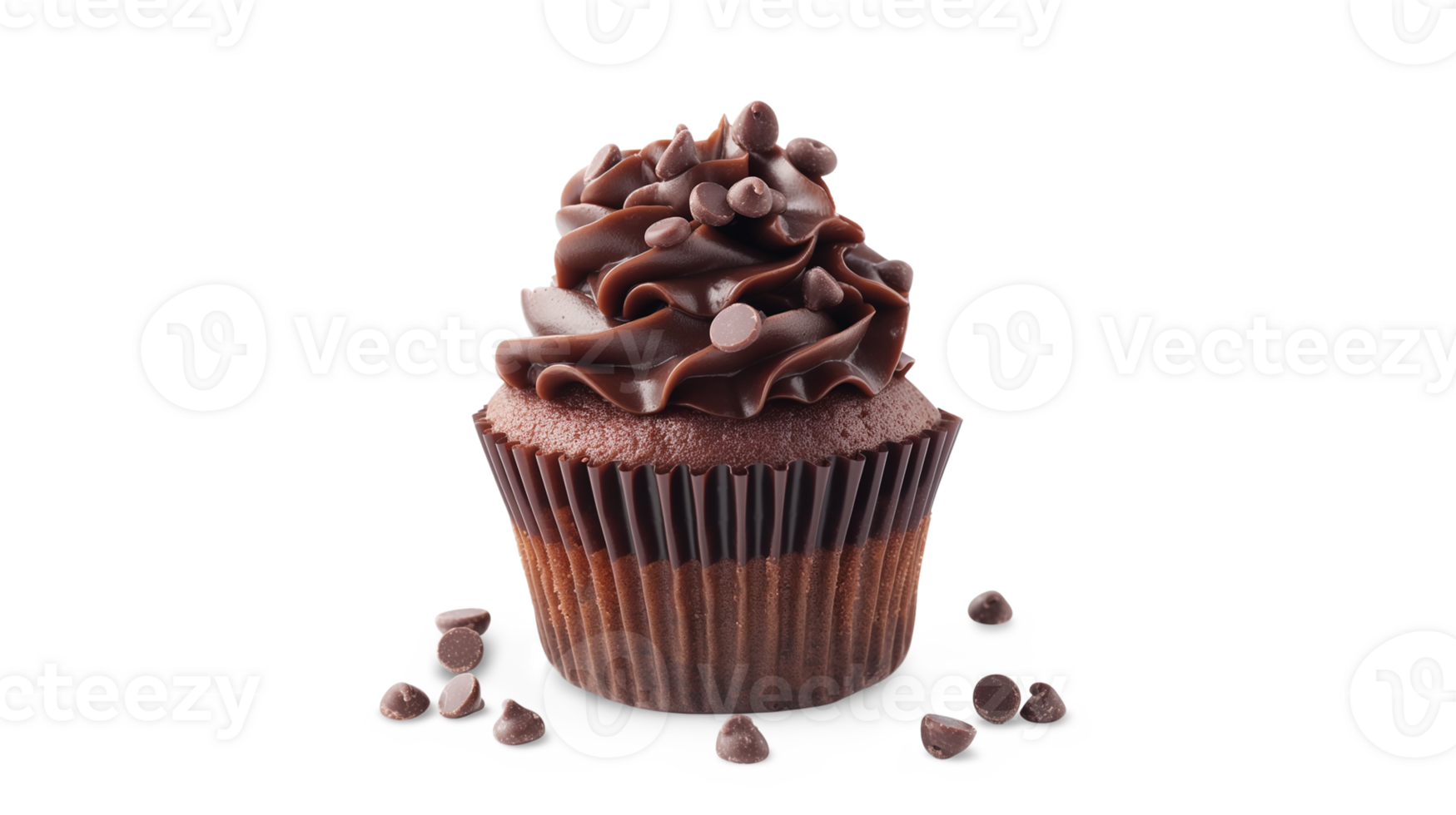 Chocolate cupcake isolated on a transparent background png