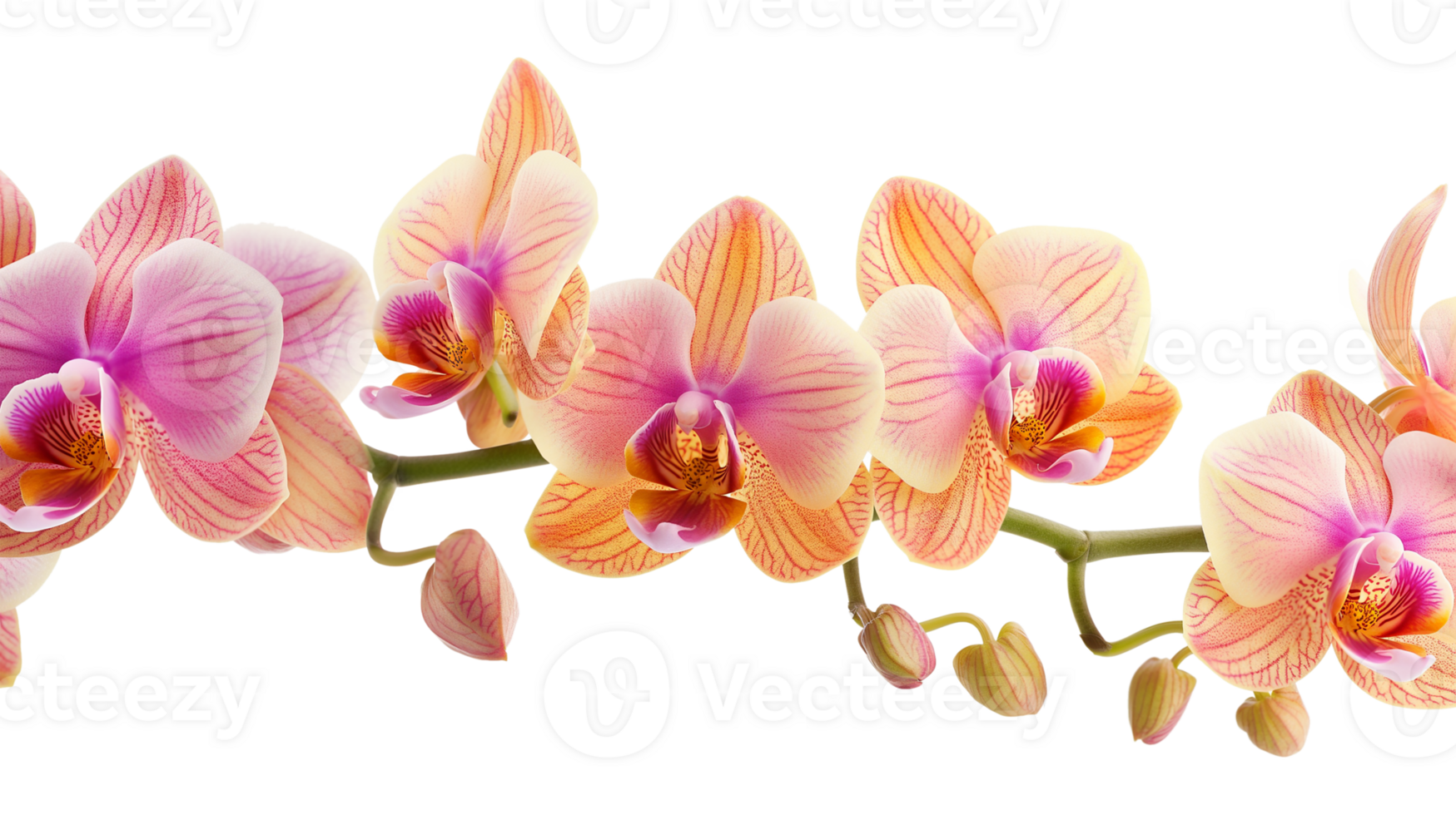 Colored orchid isolated on a transparent background png