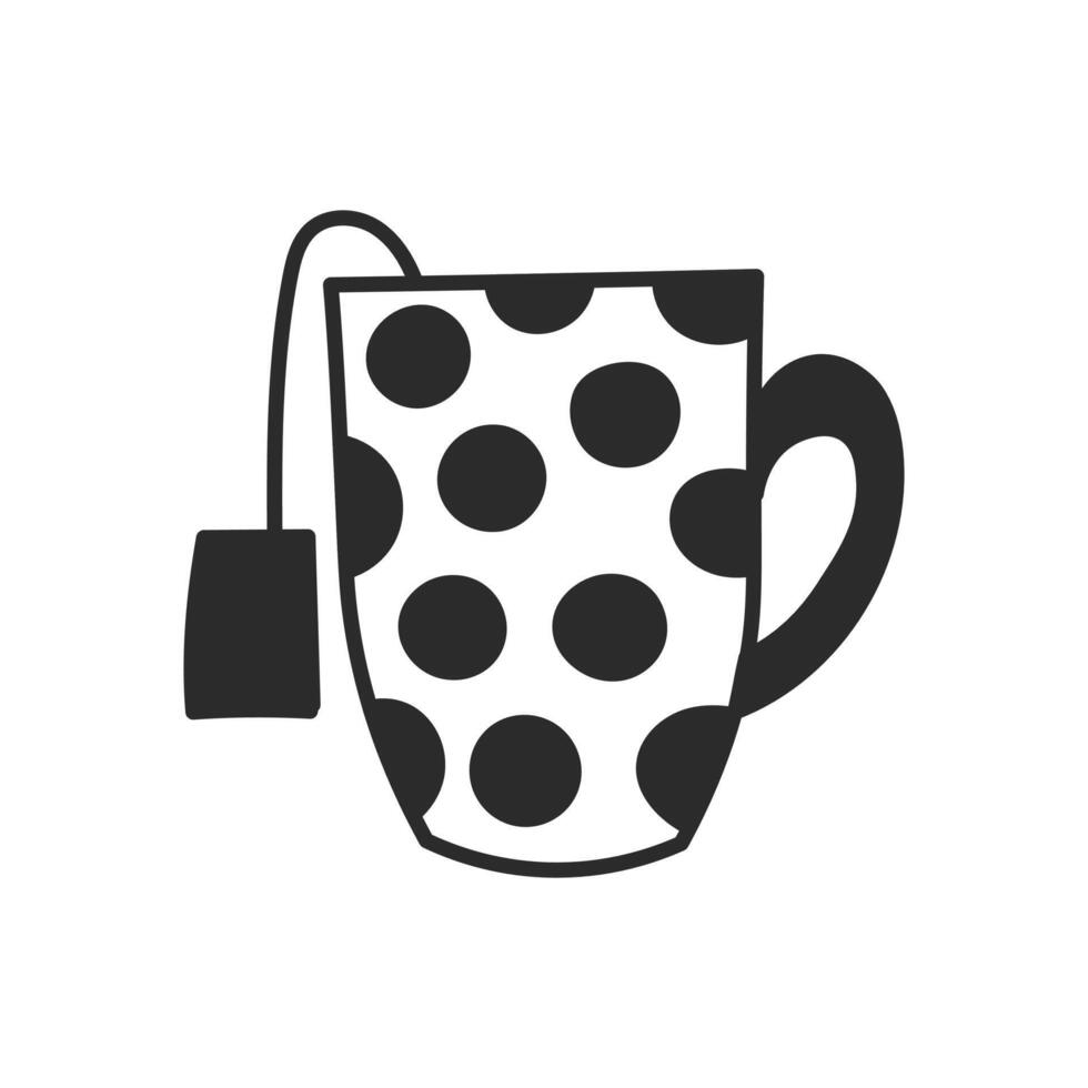 Mug with Tea Bag Doodle vector
