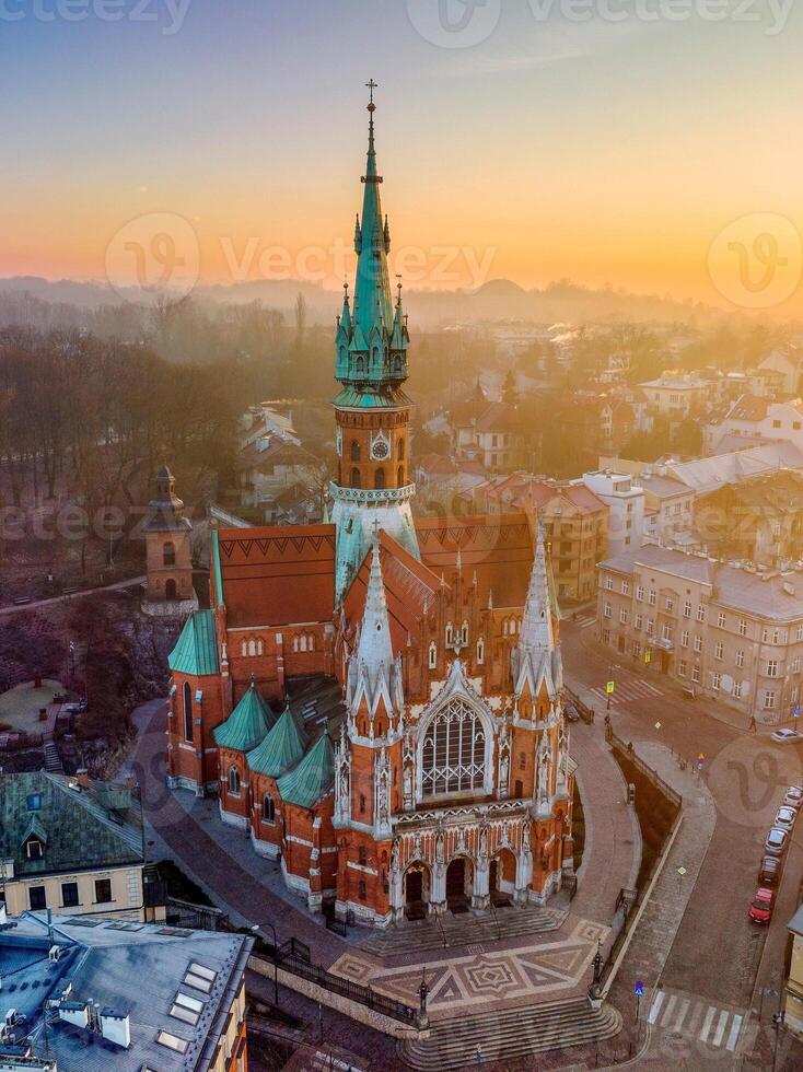 Krakow, Poland. historical downtown of Cracovia, polish travel background photo