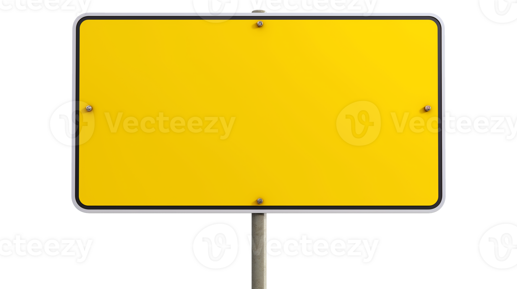 Blank yellow road sign or traffic signs isolated on a transparent background png