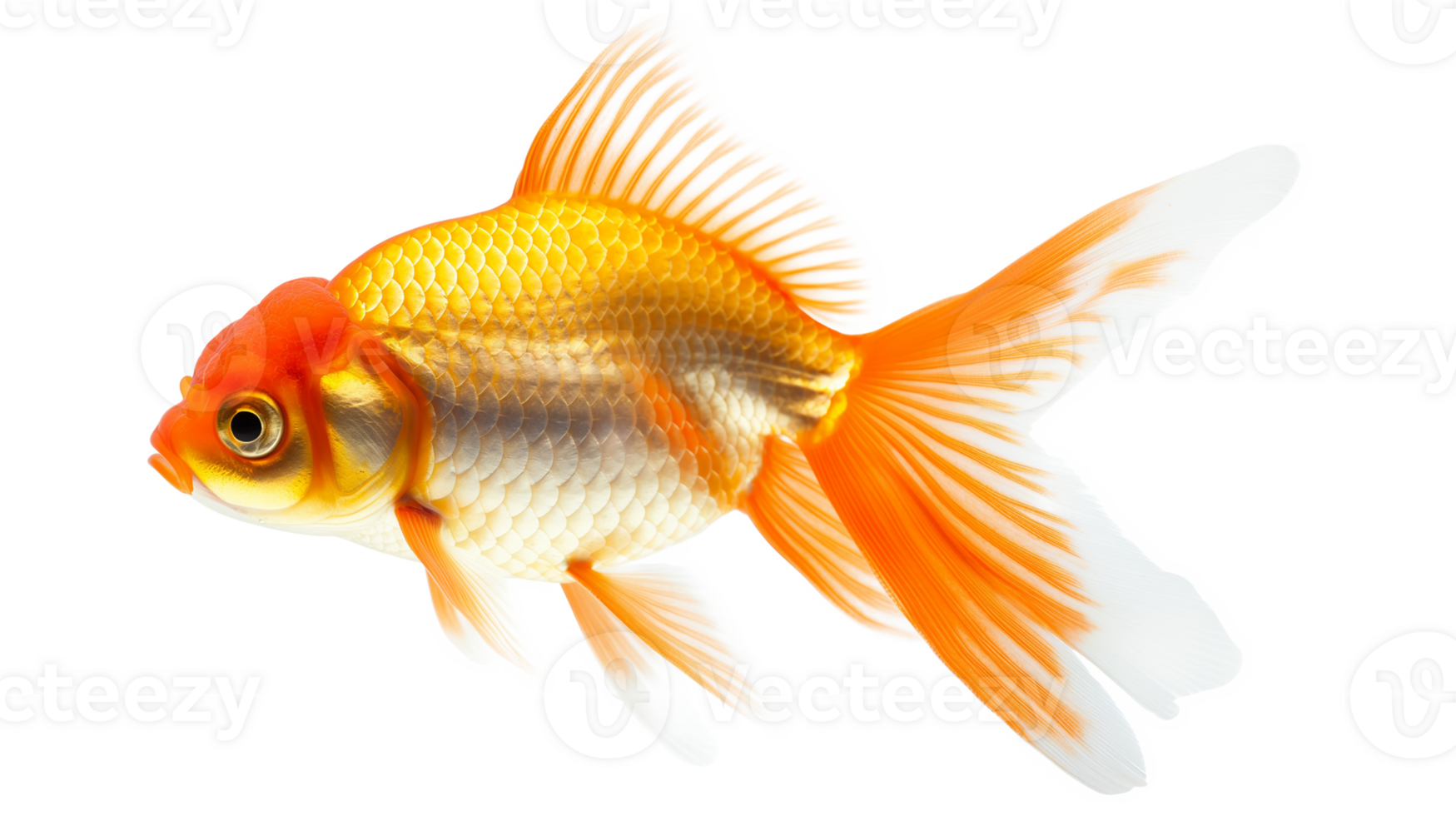 Goldfish animal aquatic animal colorful isolated on a transparent background png
