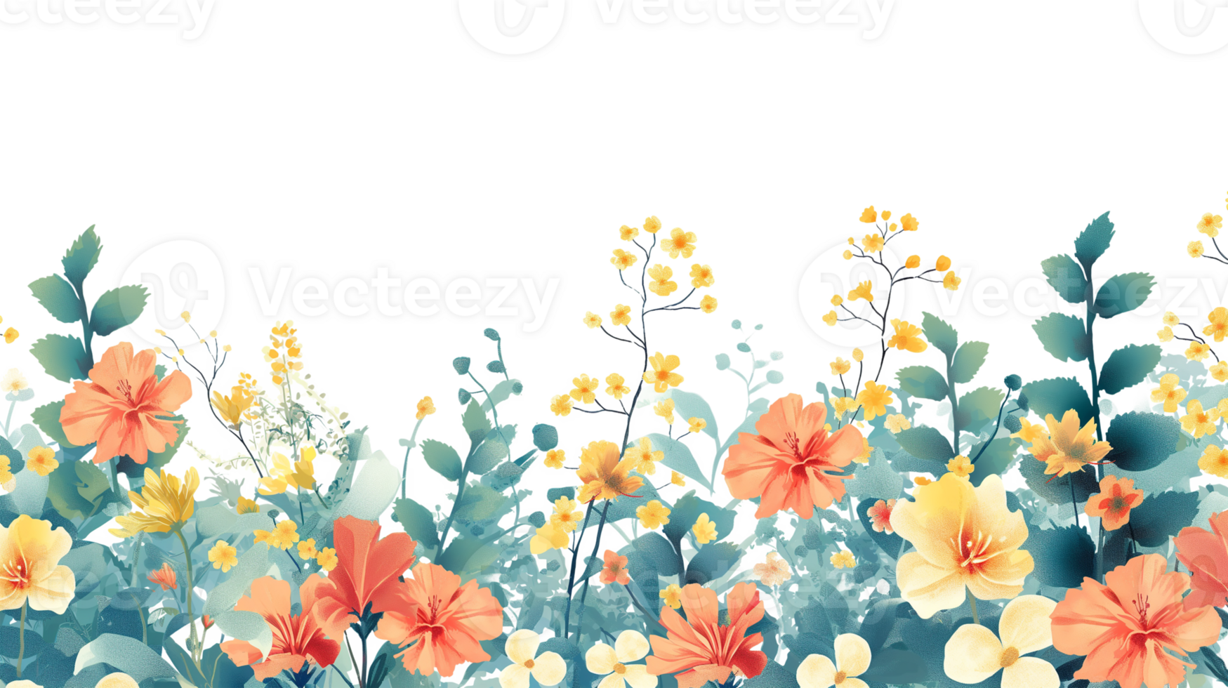 Beautiful Floral Border isolated on a transparent background png