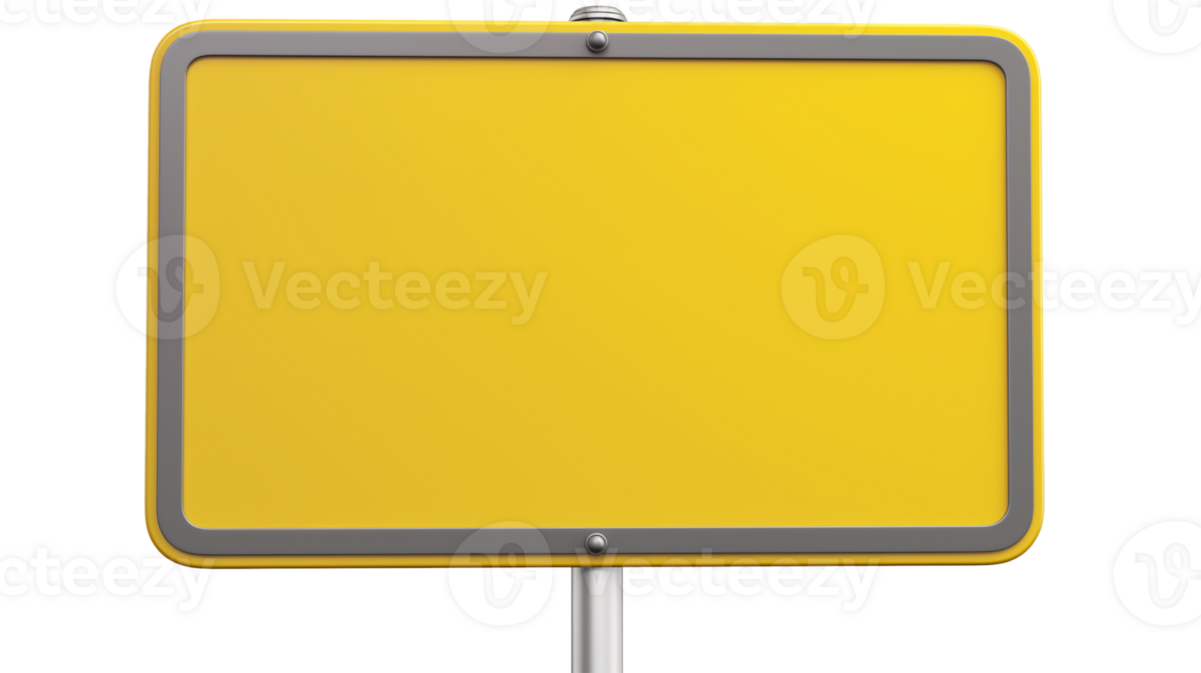 Blank yellow road sign or traffic signs isolated on a transparent background png