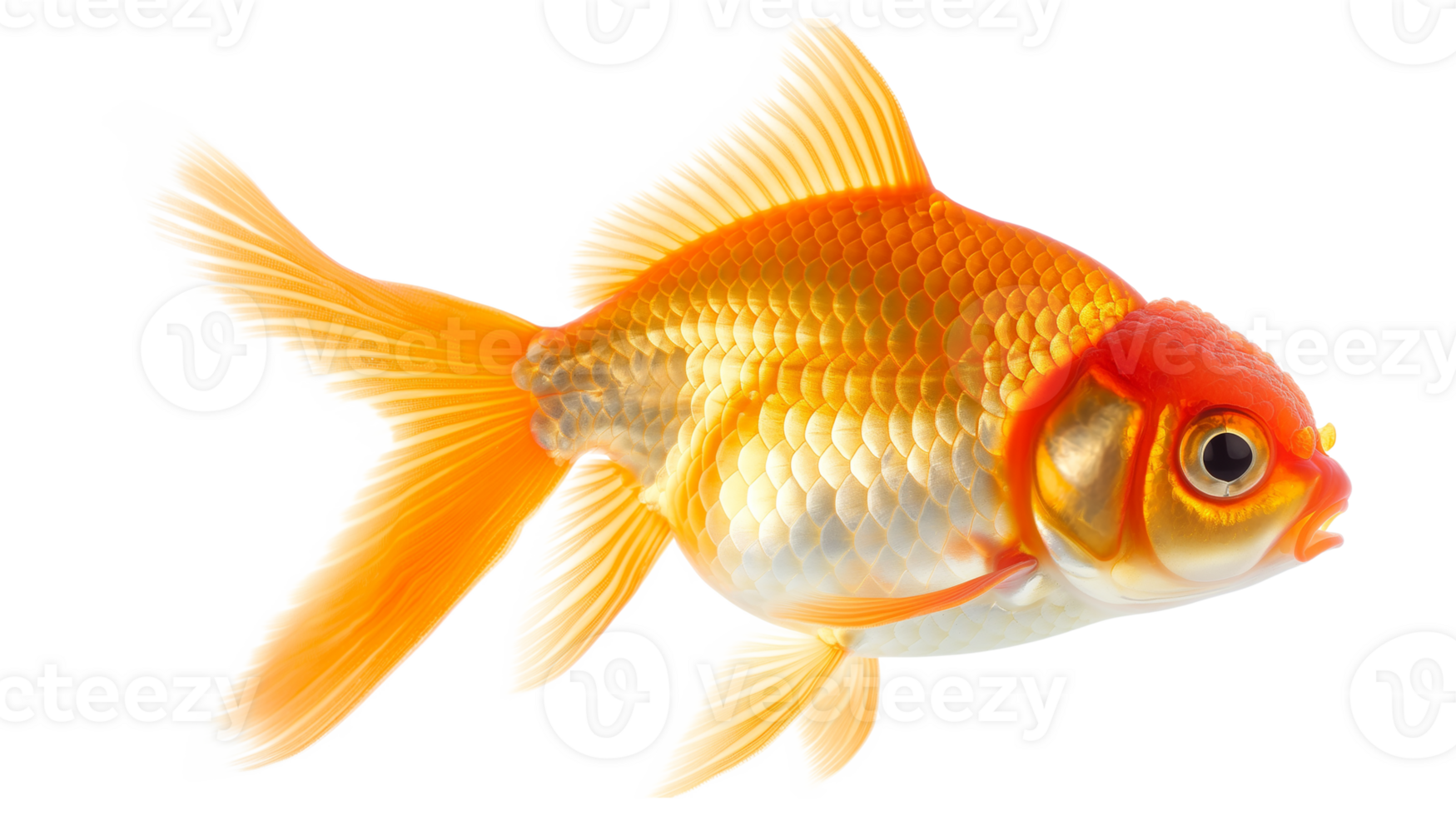 Goldfish animal aquatic animal colorful isolated on a transparent background png