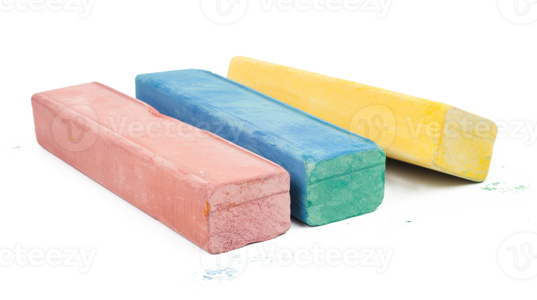 Colored chalks over isolated on a transparent background png