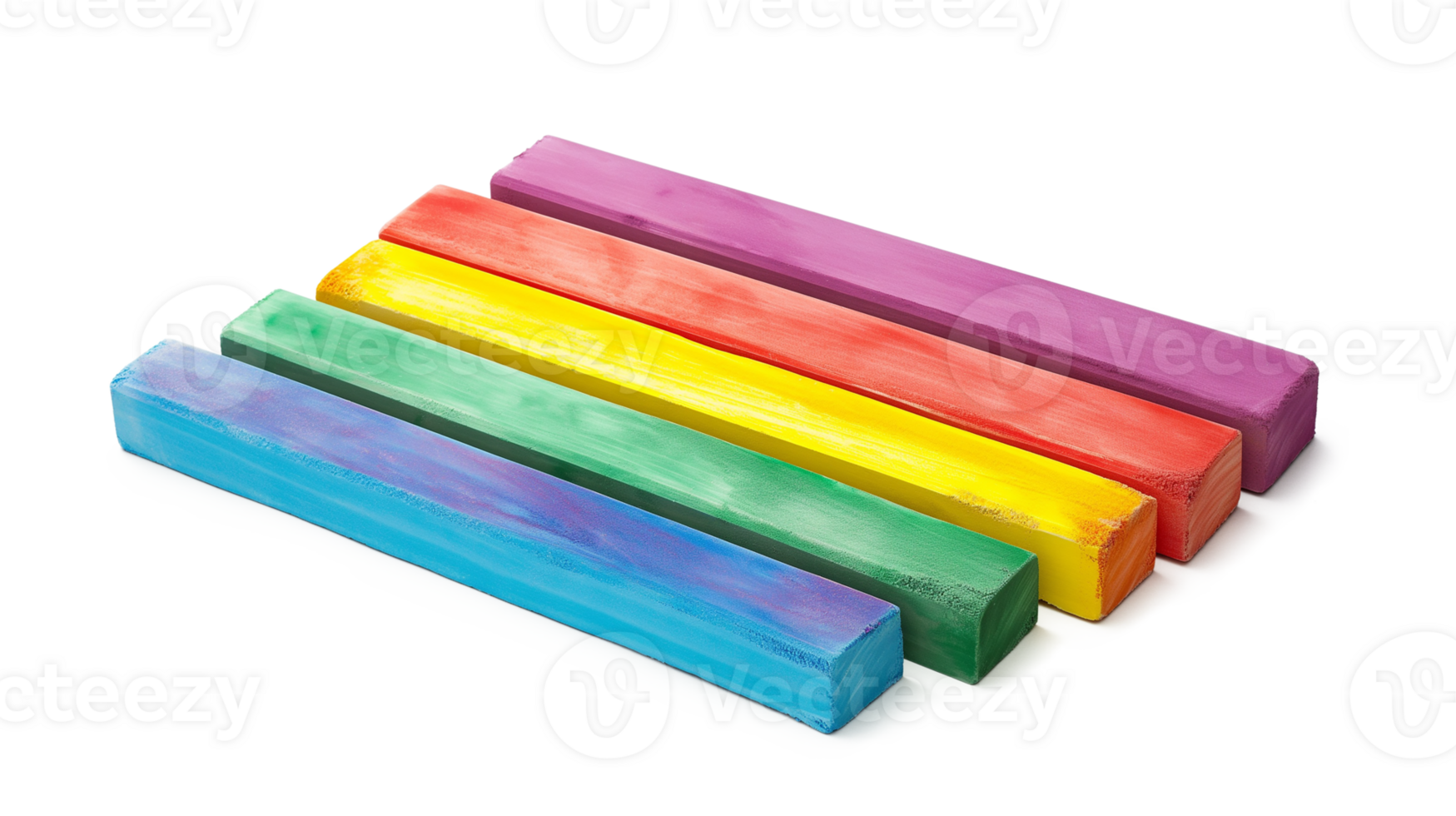 Colored chalks over isolated on a transparent background png