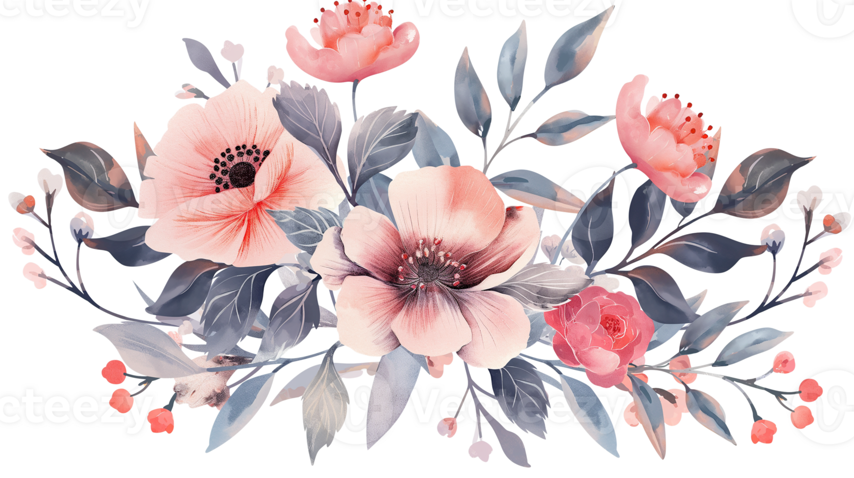 Beautiful Floral Border isolated on a transparent background png