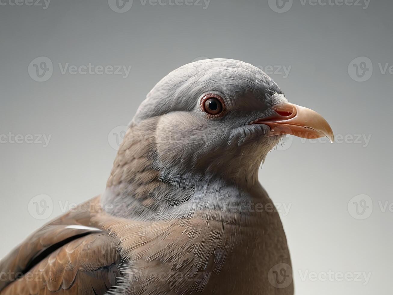 Close-Up of a Dove with Soft Gray and Brown Plumage photo