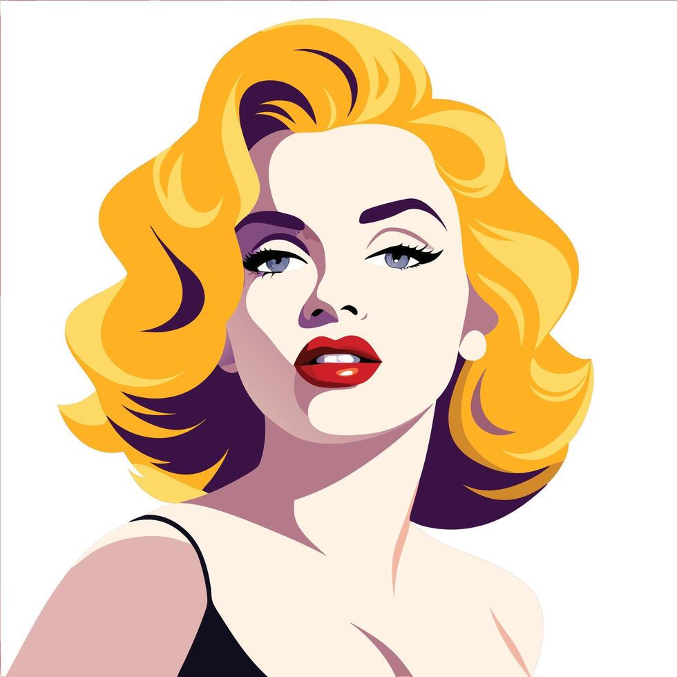 Portrait of a confident Marilyn Monroe woman. vector