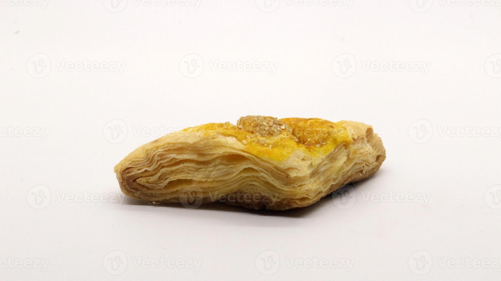 Chocolate pastry cake with a triangular shape photo
