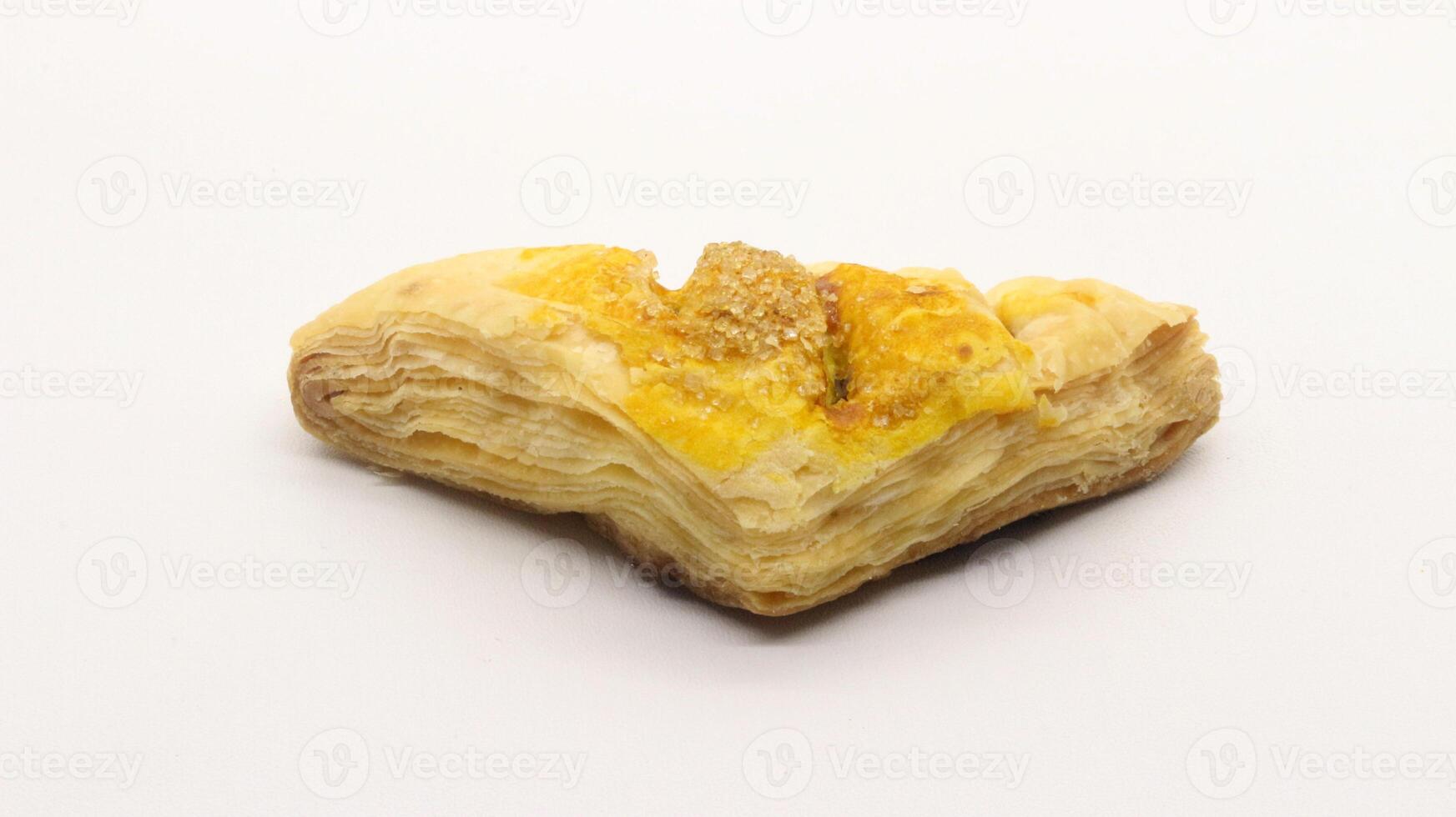 Chocolate pastry cake with a triangular shape photo