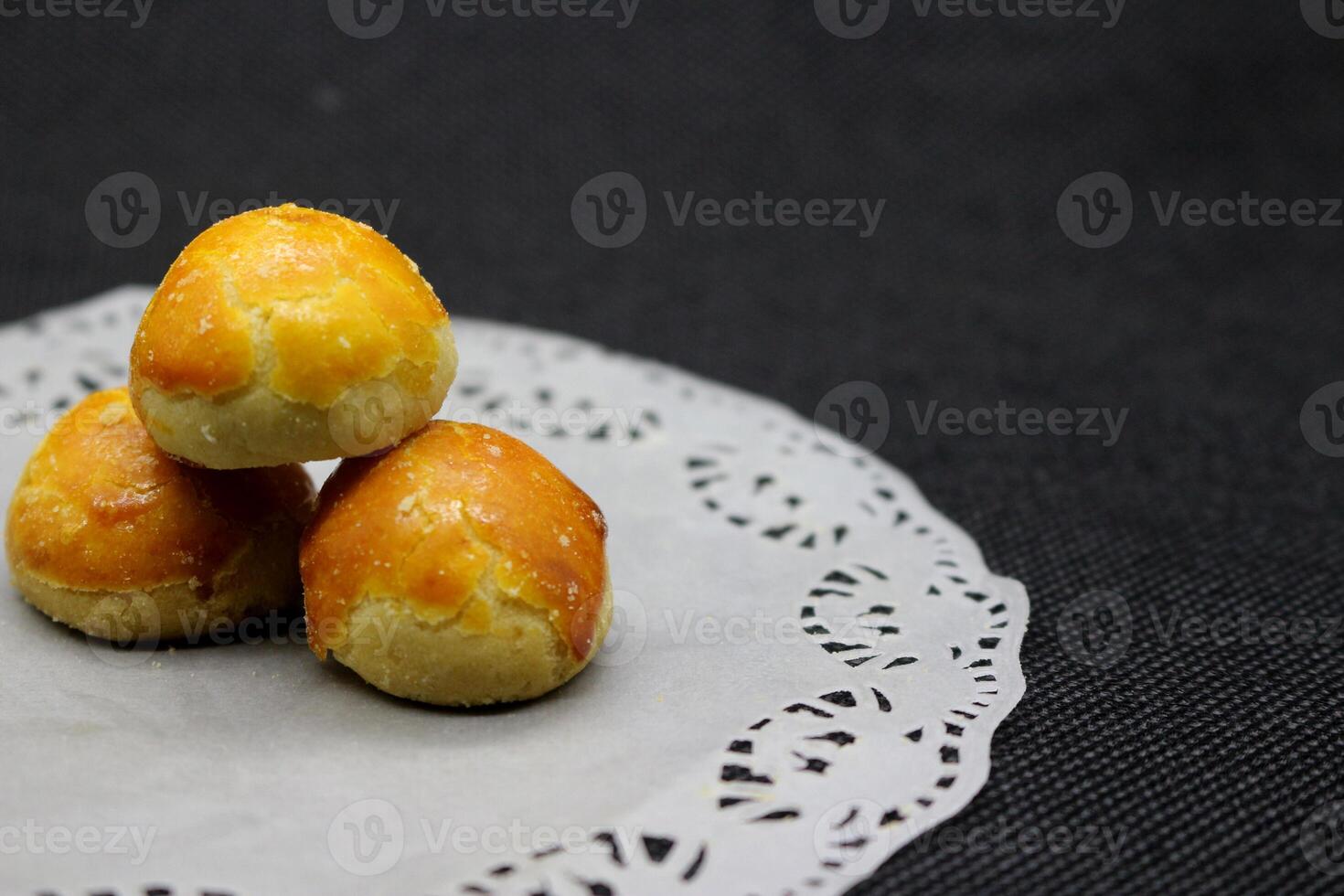 Homemade pineapple cakes or nastar Eid al-Fitr food isolated photo