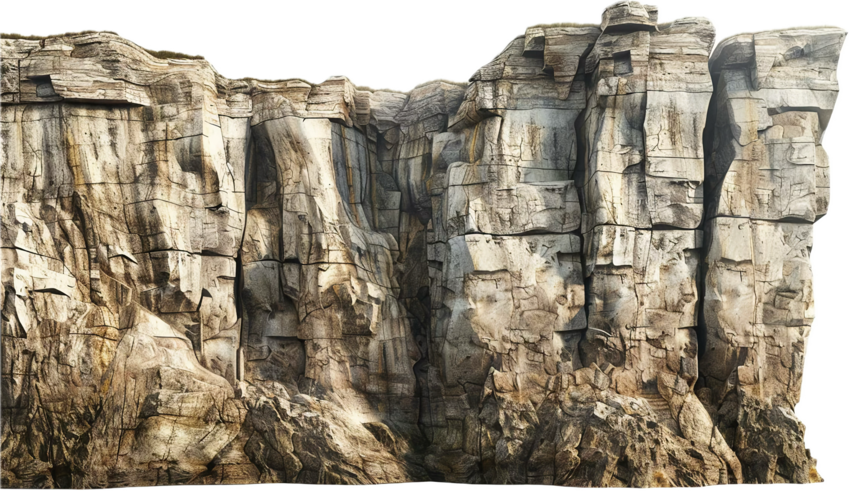 Majestic Rock Cliff with Jagged Edges. png