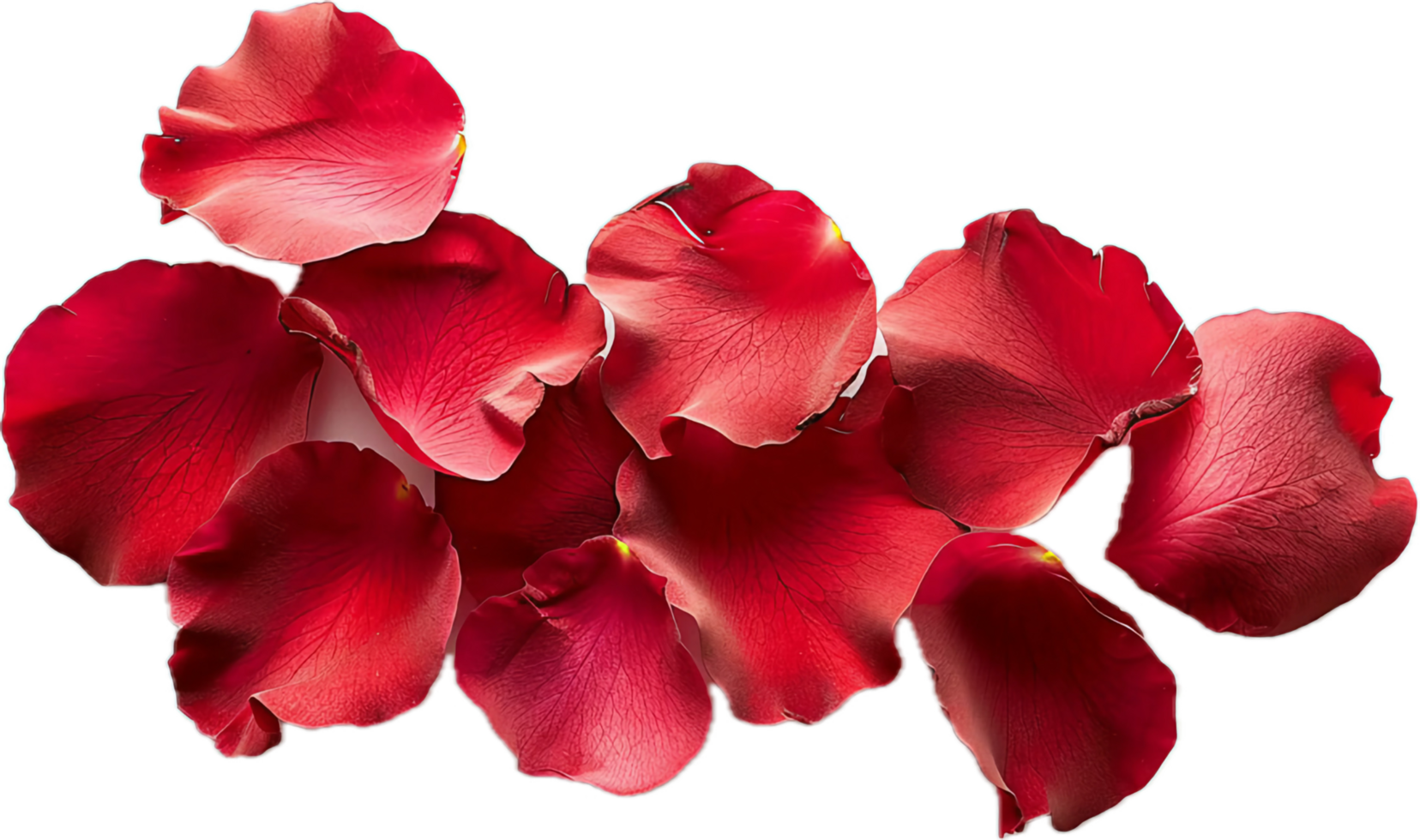 Pile of Vibrant Red Rose Petals. png