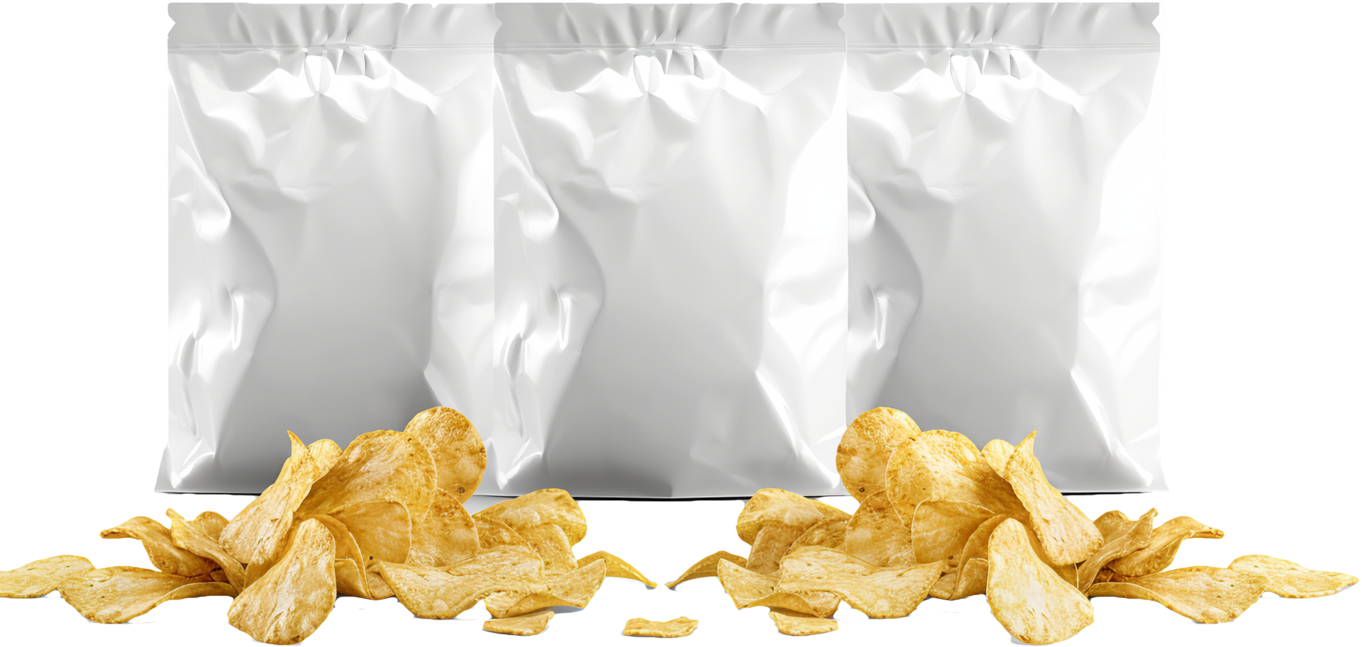 Blank Potato Chip Bags with Crisps. png