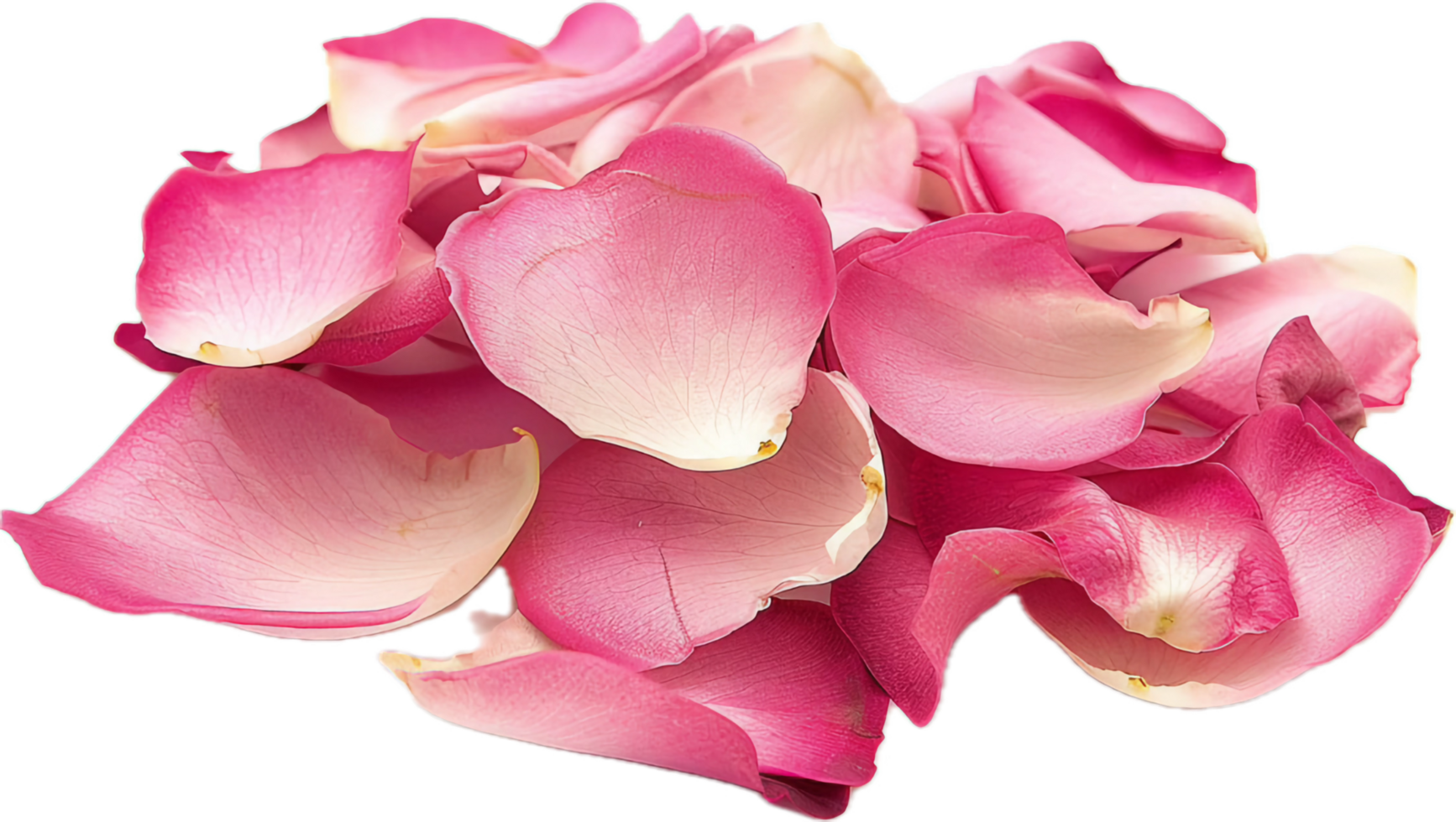 Pile of Vibrant Pink Rose Petals. png