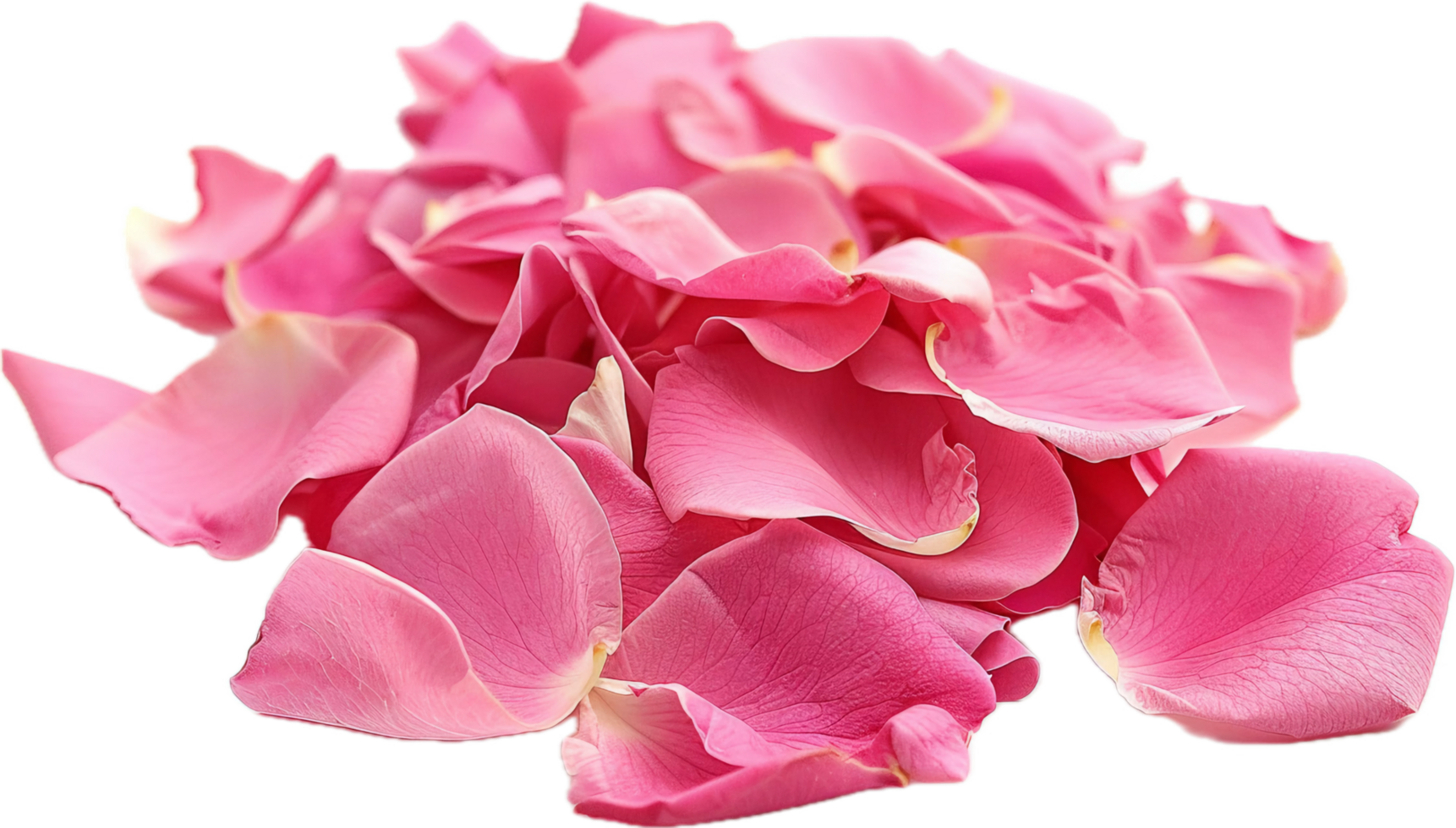 Pile of Vibrant Pink Rose Petals. png