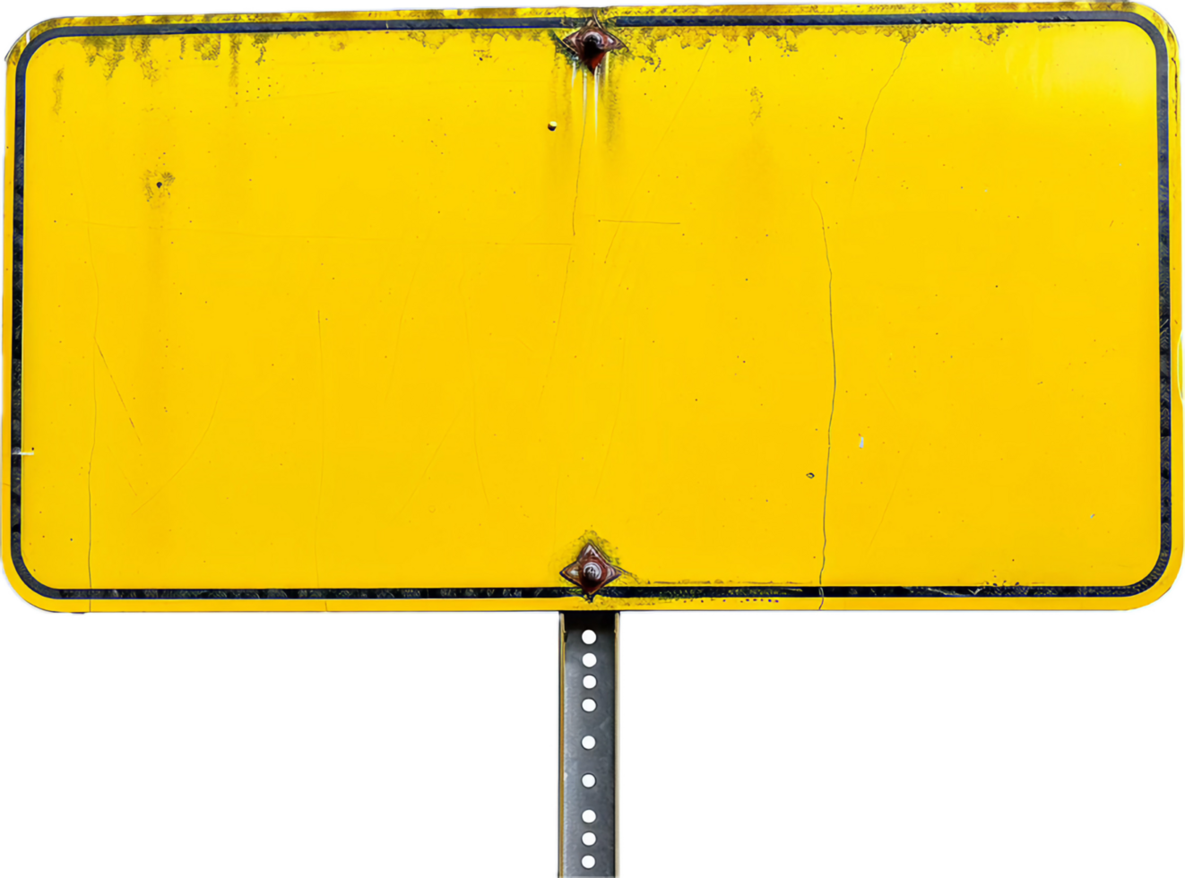Blank Yellow Weathered Signboard. png