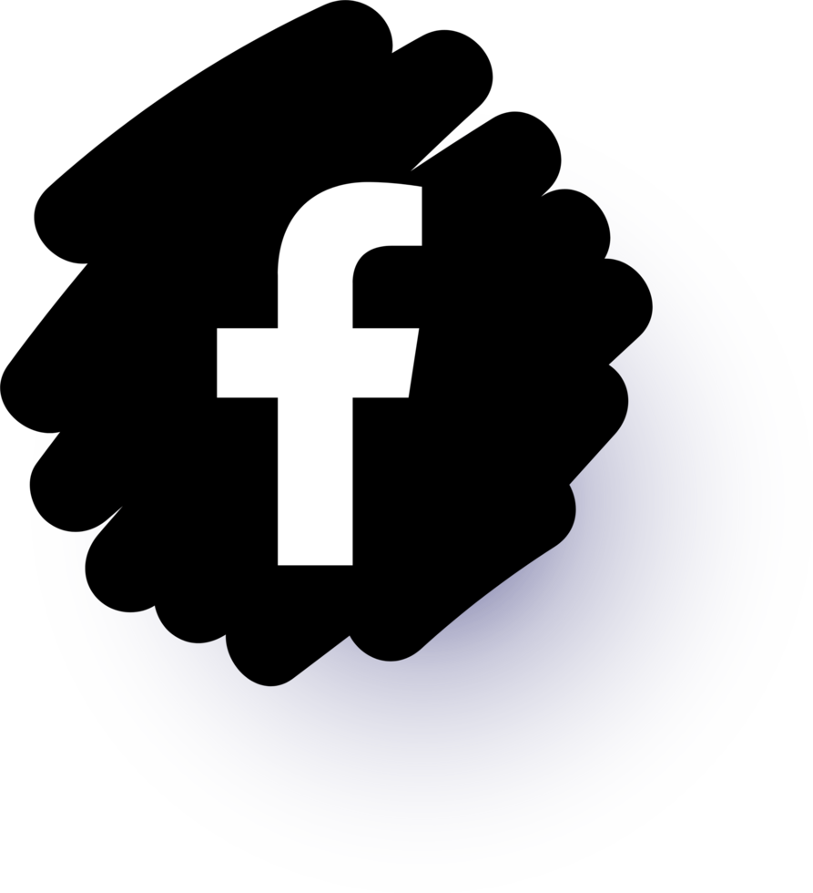 Facebook black and white logo png