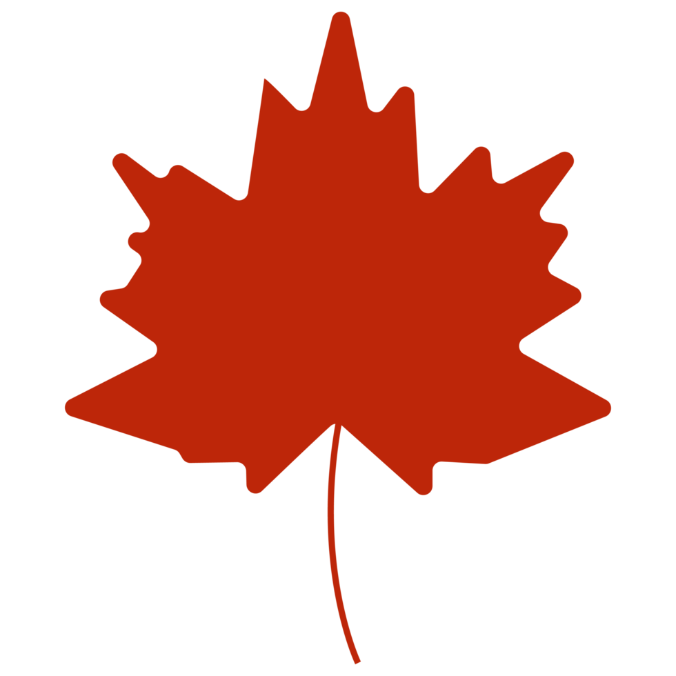 Red maple leaf fall art clipart for Halloween and fall diary png