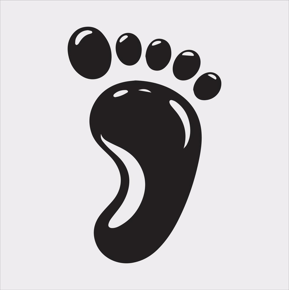 Baby Footprint silhouette on white background vector