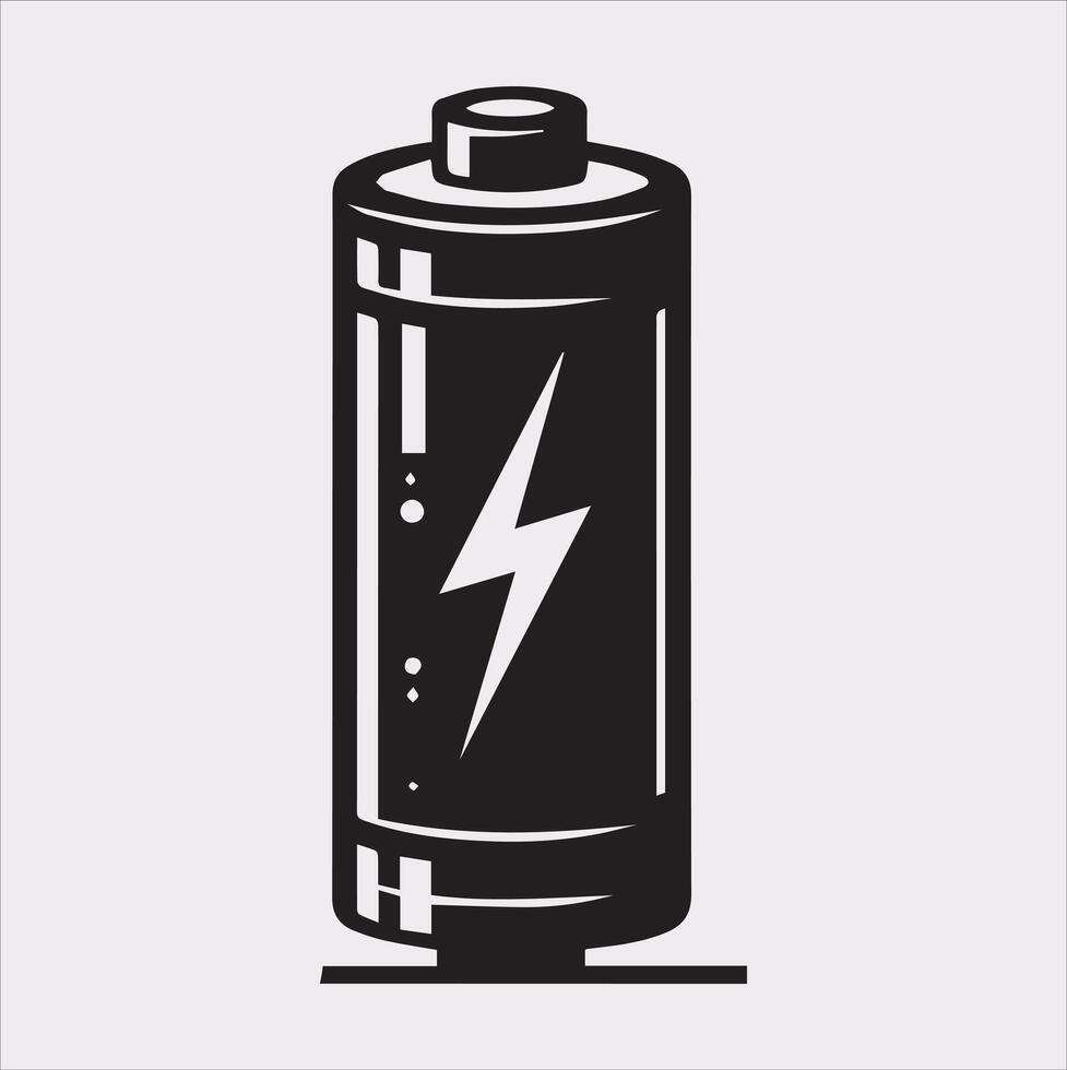 battery silhouette on white background vector