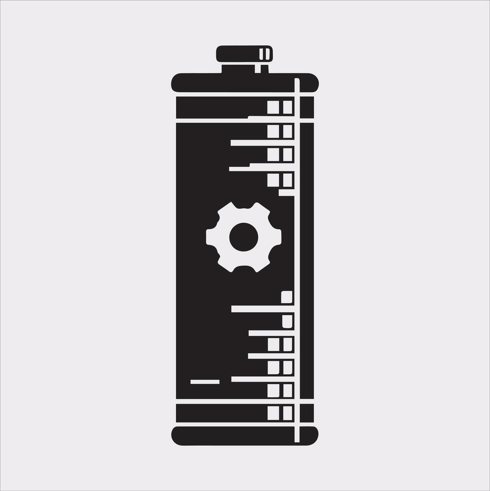 battery silhouette on white background vector