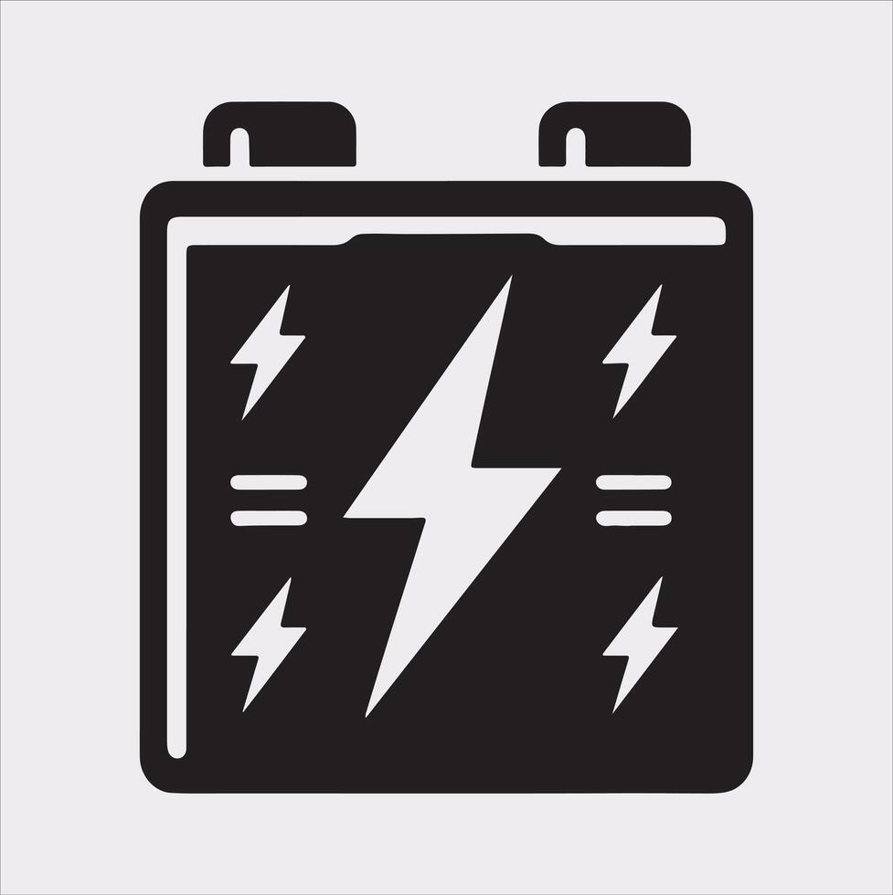 battery silhouette on white background vector