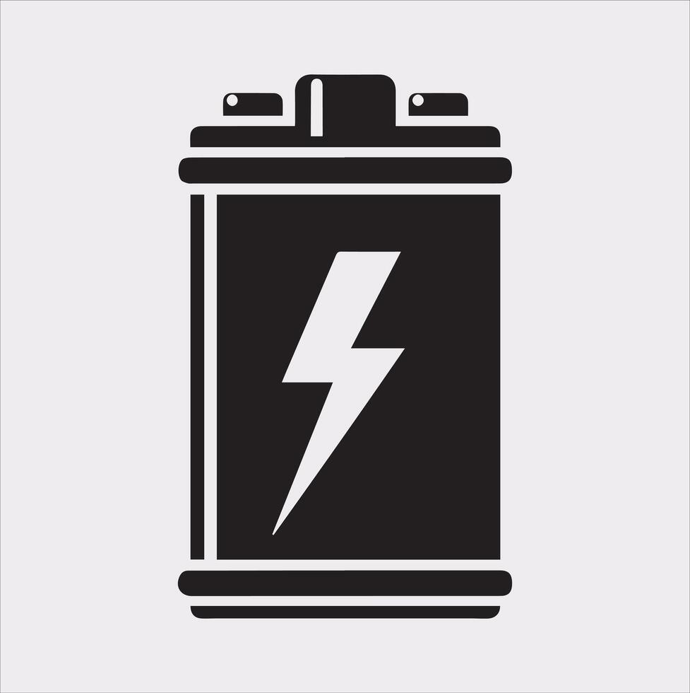 battery silhouette on white background vector