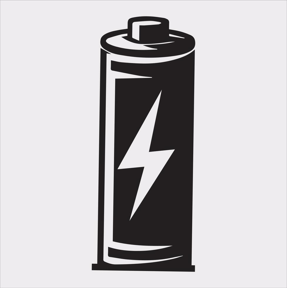 battery silhouette on white background vector