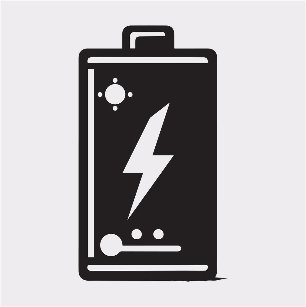 battery silhouette on white background vector