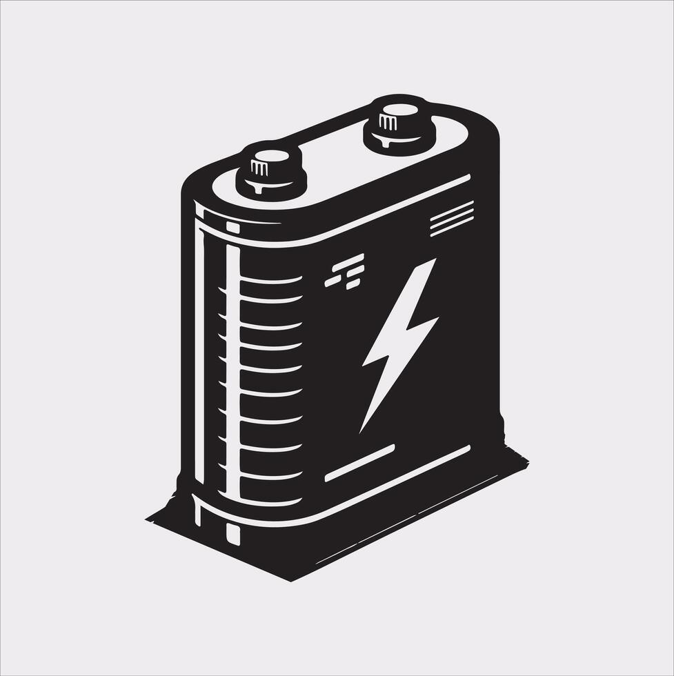 battery silhouette on white background vector