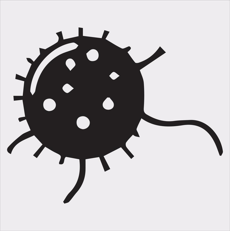 bacteria silhouette on white background vector