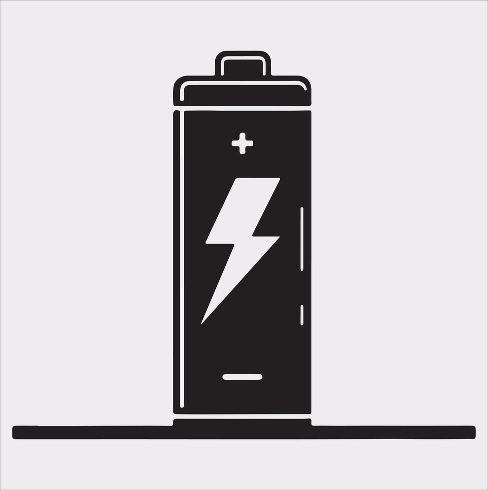 battery silhouette on white background vector