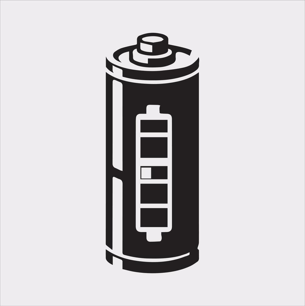 battery silhouette on white background vector