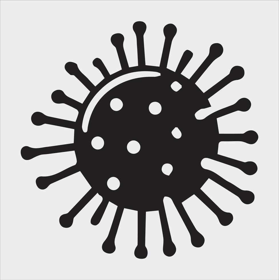 bacteria silhouette on white background vector