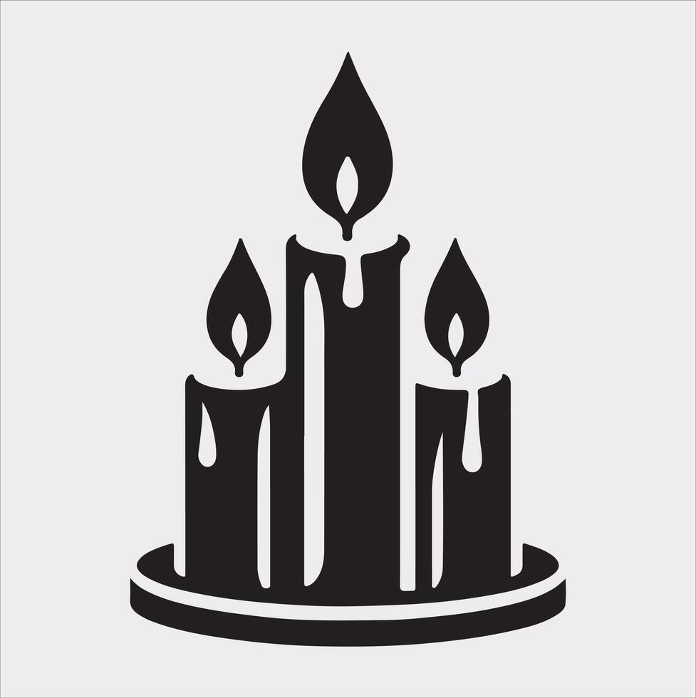 Candle logotype silhouette on white background vector