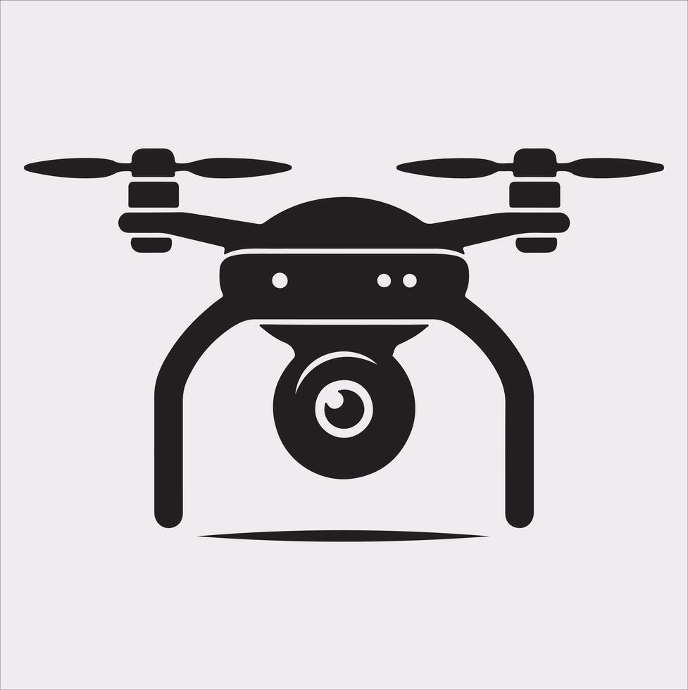 drone silhouette illustration on white background vector