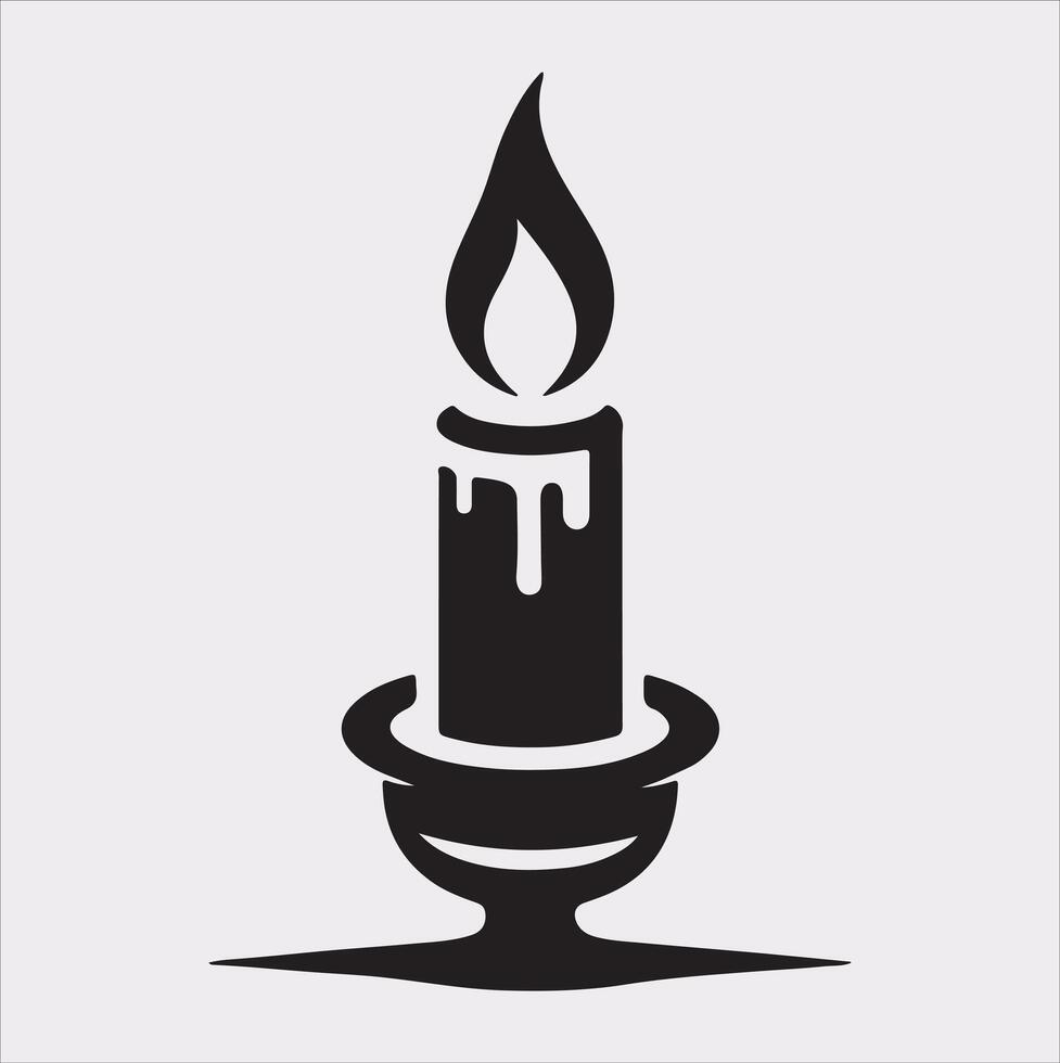 Candle logotype silhouette on white background vector