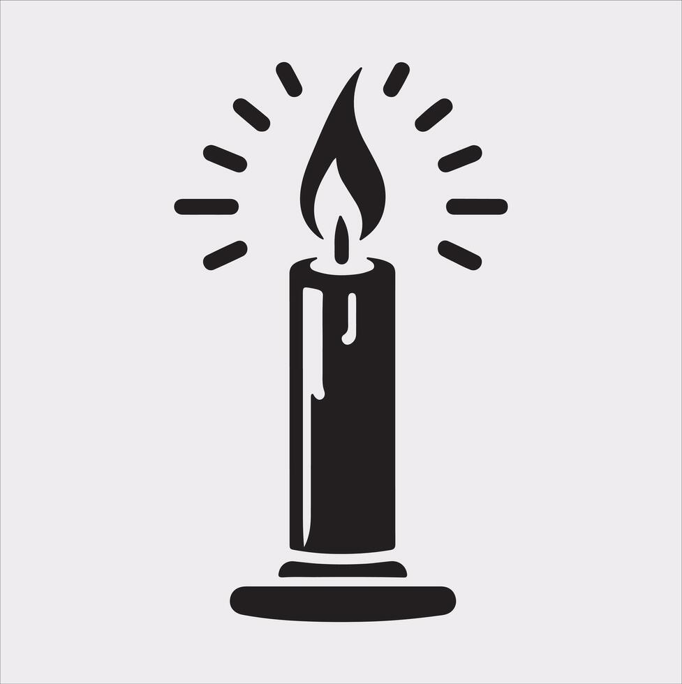 Candle logotype silhouette on white background vector