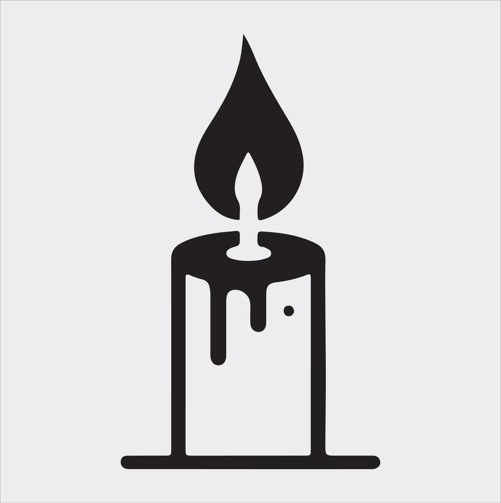 Candle logotype silhouette on white background vector